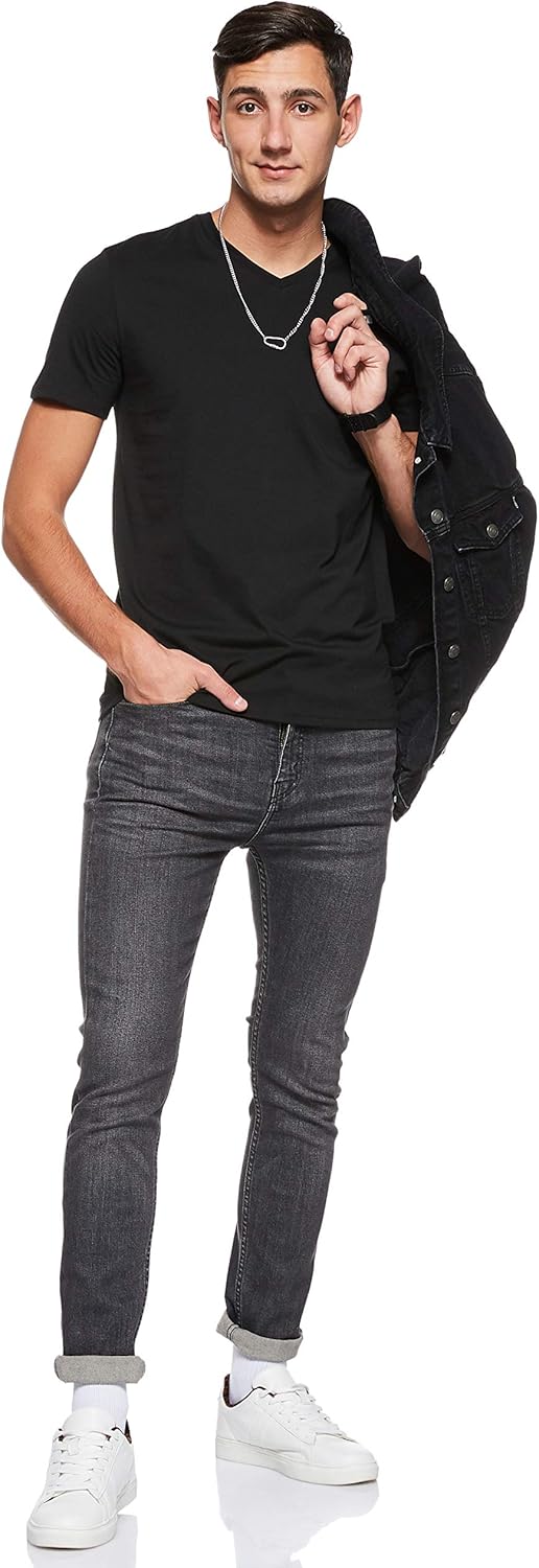 Lacoste Mens Short Sleeve V-Neck Pima Cotton Jersey T-Shirt | 