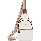 Prite Leather Crossbody Sling Bag for Women - Travel Fanny Pack Chest Purse