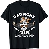 Bad Moms Club Shirt Skull Leopard Sunglasses Momlife Gift T-Shirt