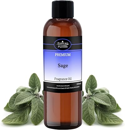 Essican Purelife Sage Fragrance Oil 100ml for Diffusers Candles Soaps Bath