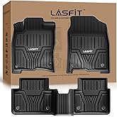 LASFIT Floor Mats for Honda Civic Sedan 2016-2021 & Hatchback 2017-2021 & Coupe 2016-2020, All Weather TPE Custom Fit Floor Liner, 1st & 2nd Row, Black