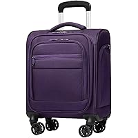 Coolife Underseat Carry On Luggage Suitcase Softside Lightweight Rolling Travel Bag Spinner Suitcase Compact Upright 4 Dual W