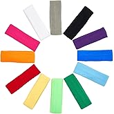 Mallofusa 12 PCS Sports Basketball Headband Sweatband Head Sweat Band Brace Outdoor for Men Women Kids Doing Yoga Running Tennis
