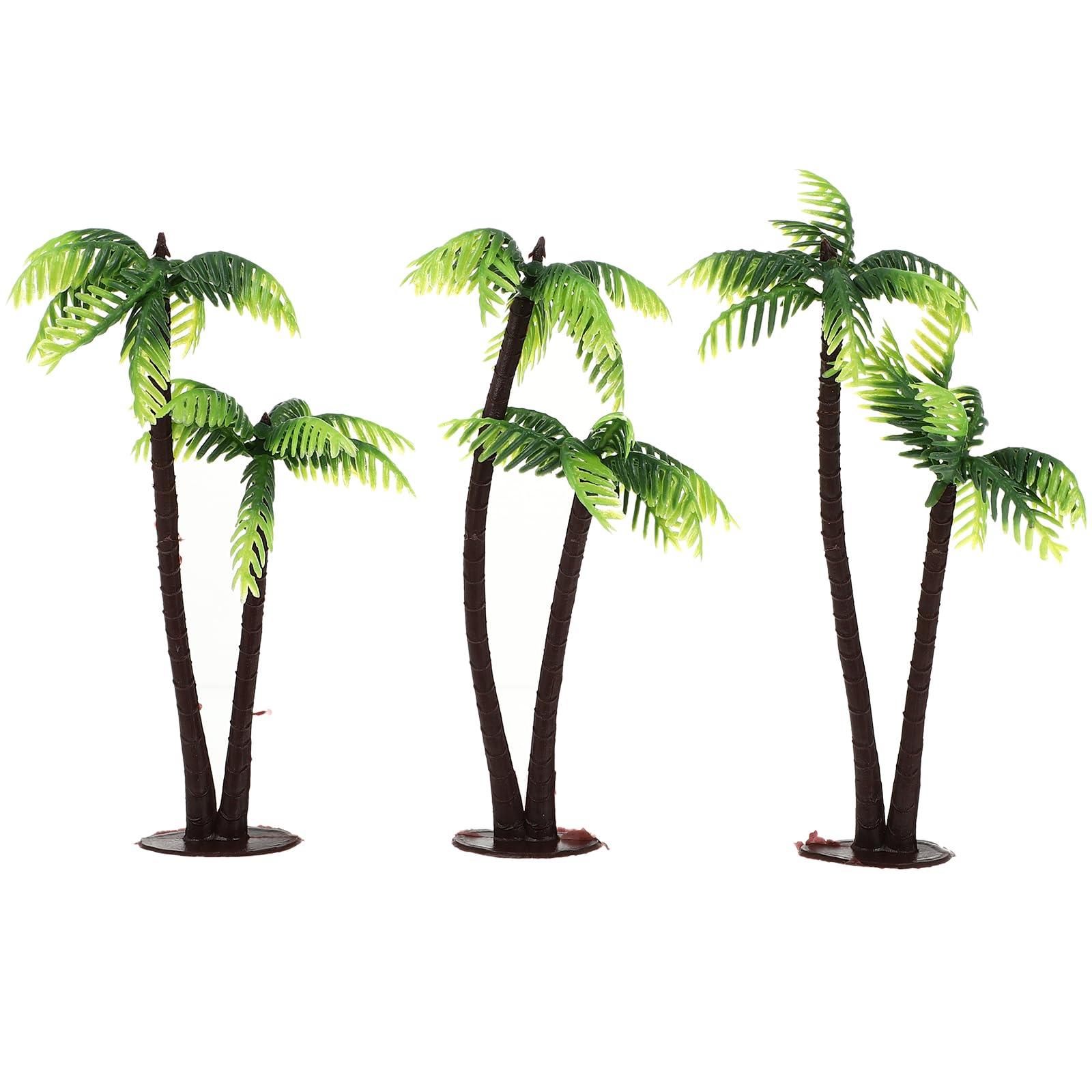 Alipis Mini Plastic Coconut Palm Tree Decoration 3Pcs Artificial Palm Plants for Aquarium Garden Micro Landscape Diy Cake Topper
