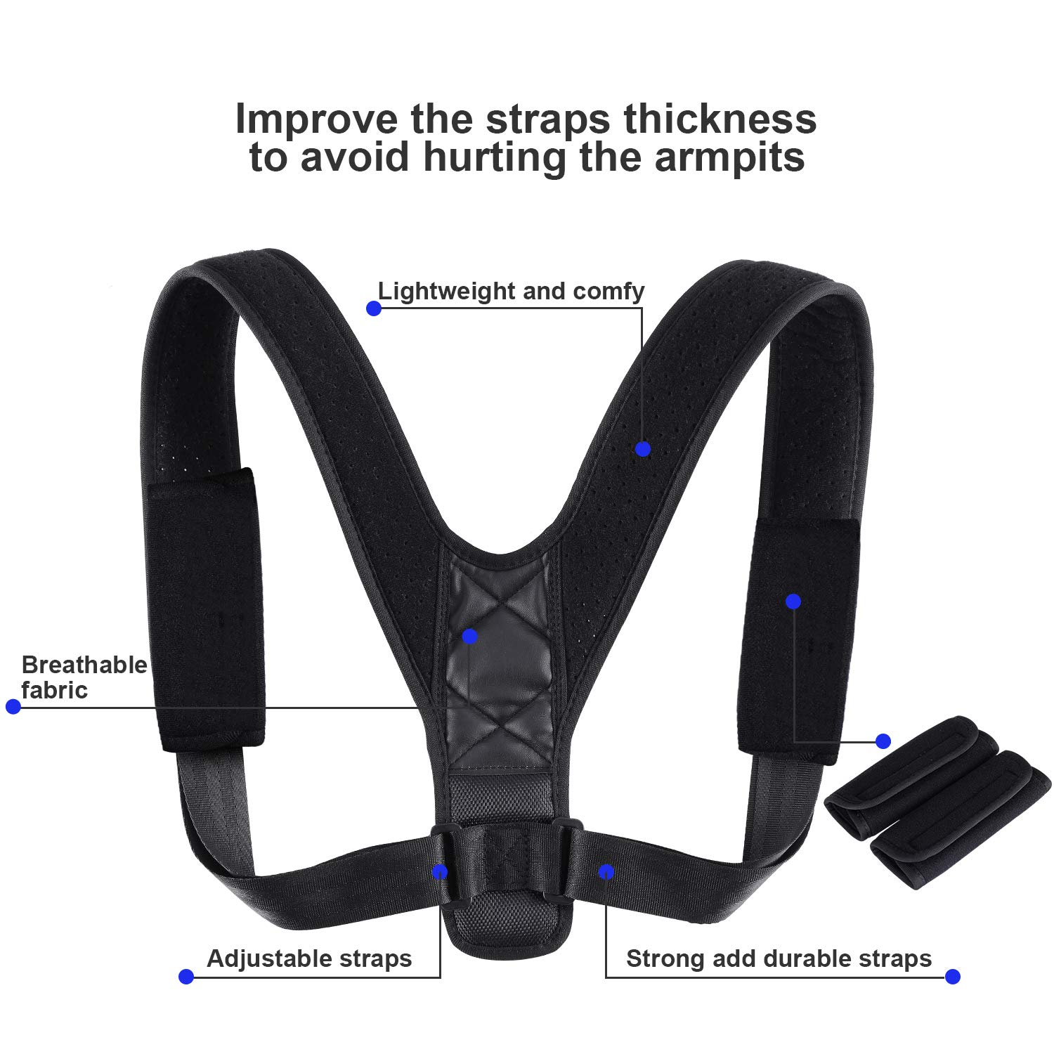 Posture Corrector for Men and Women, Adjustable Upper Back Brace, Back Straightener Clavicle Support, Providing Pain Relief from Neck, Back & Shoulder.