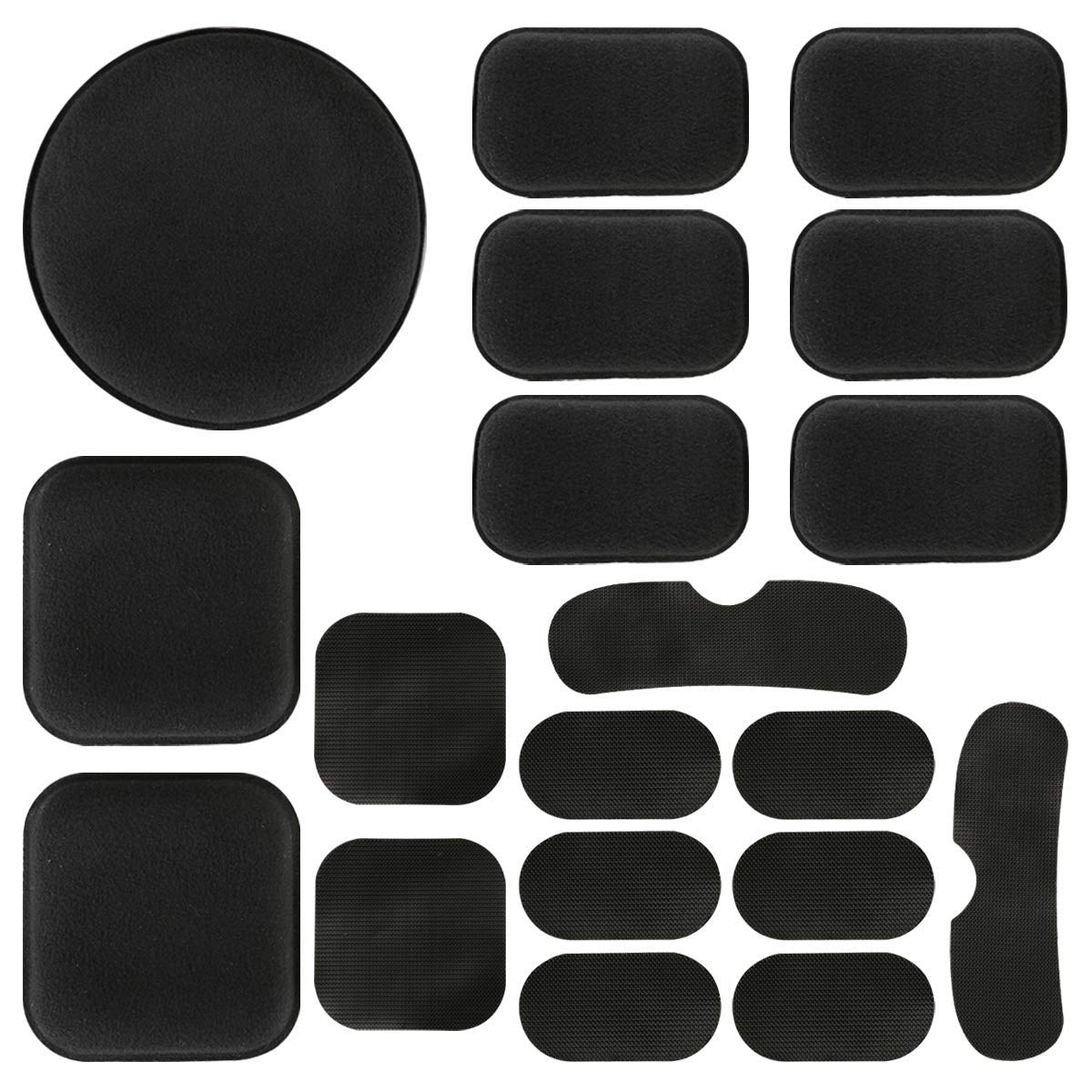 Aoutacc Universal Airsoft Helmet Pads, 19 Pieces/Set Helmet Replacement Foam Pad Kits Set Accessories Mats for Fast/Mich/ACH/USMC/PASGT Helmet (Eva Foam, Black)