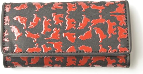 Amazon 浅草前川印傳 キーケース 黒 赤 猫柄 浅草前川印傳 レディースバッグ 財布