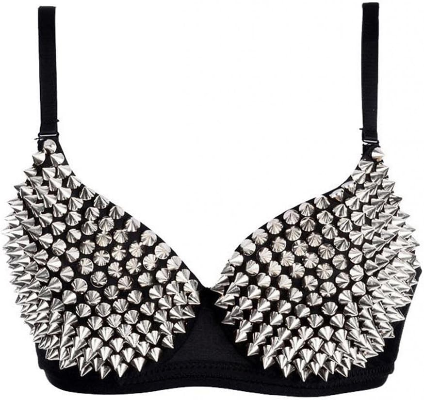 ZAMME Women's Gothic Punk Bra Top Rock Style Party Nightclub Clubwear Corset and Bustiers