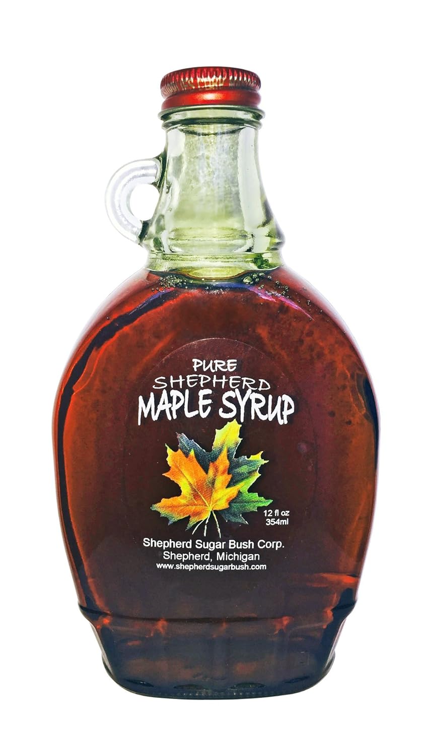 Shepherd Sugar Bush Michigan Maple Syrup 12 Ounce Glass