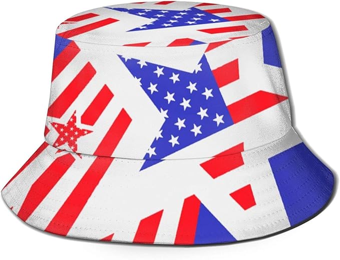 Patriot USA Flag Stars and Stripes Bucket Hat Uv Protection