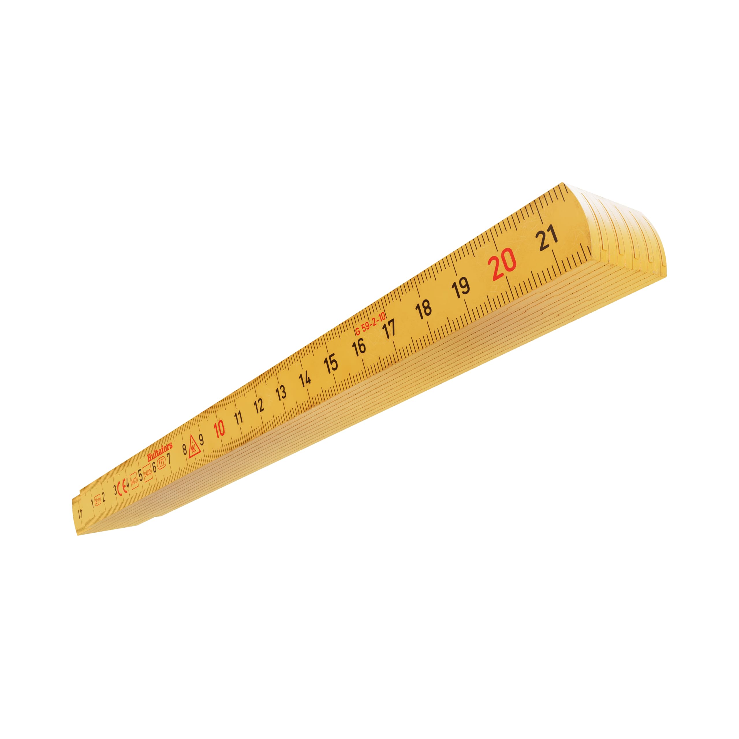 Folding rule 2 m I Hultafors I Folding metre made of fibreglass I Made in EU I With lockable 90 degree angle I 200004