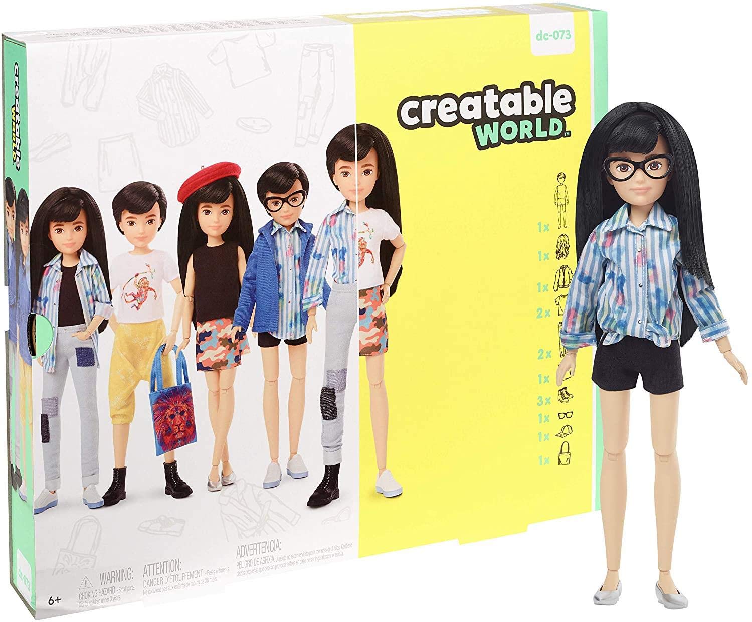 CREATABLE WORLD GGG54 Deluxe Character Kit Customisable Doll, Creative Play for All Kids 6 Years Old and Up, Black Straight Hair โ image 1