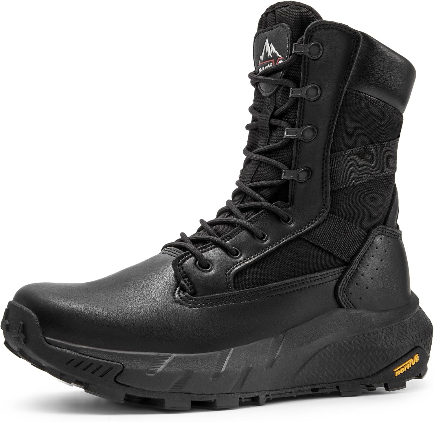 NORTIV8 Men's Military Tactical Work Boots Leather Motorcycle Combat Boots