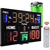 YZ LED Basketball Scoreboard with Shot Clock, Portable Scoreboard Basketball, Digital Scoreboard with Remote, Electronic Scoreboard with Timer Clock, Digital Score Keeper Outdoor