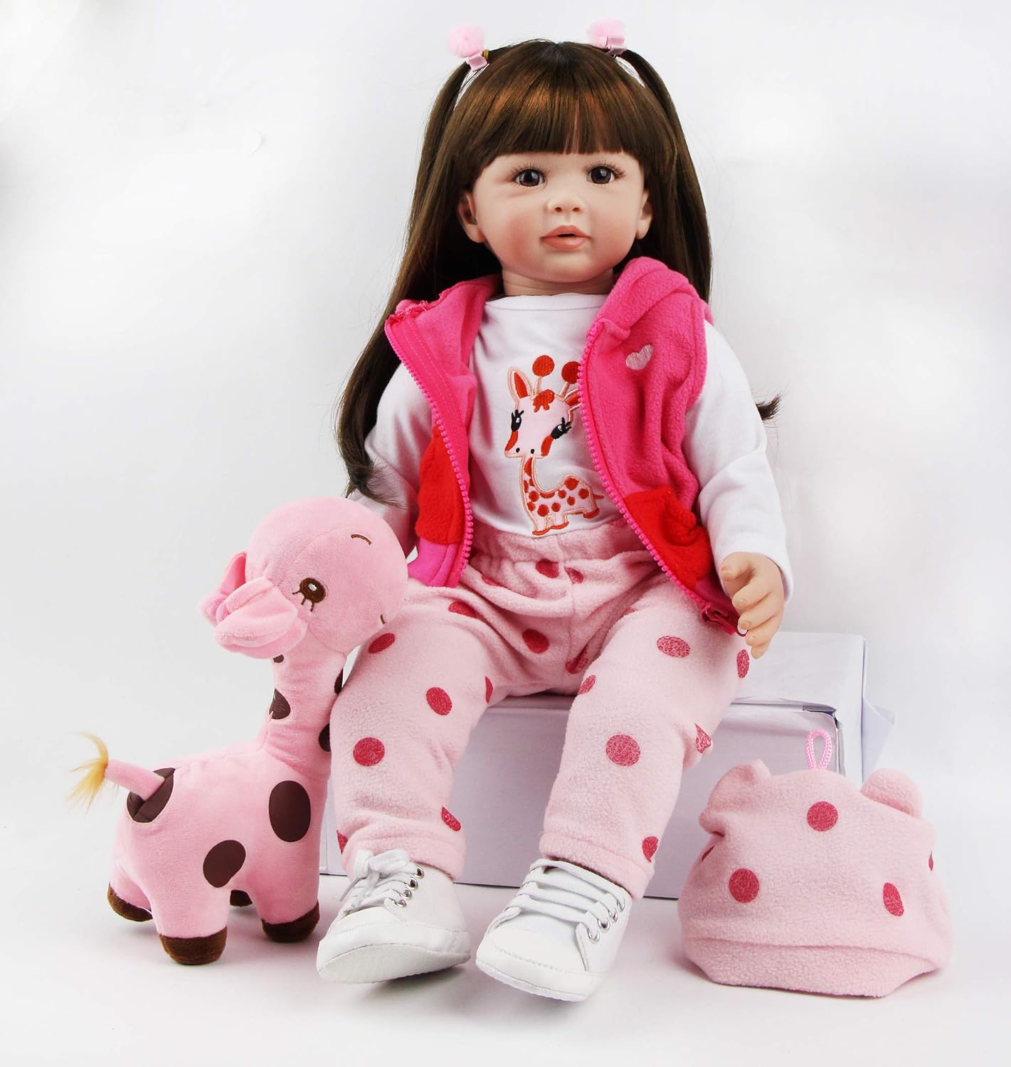 ZIYIUI Reborn Dolls - 24 Inches Handmade Lifelike Baby Dolls Girl Soft Cloth Body with Feeding Kit, Like a Real Baby (reborn girl) - Image 3