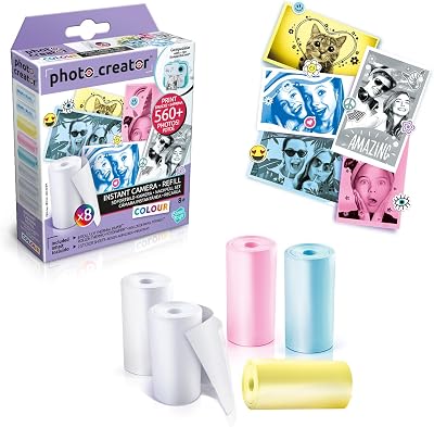 Canal Toys Photo Creator Instant Print Paper Refill Pack 8 Rolls 2 Sticker