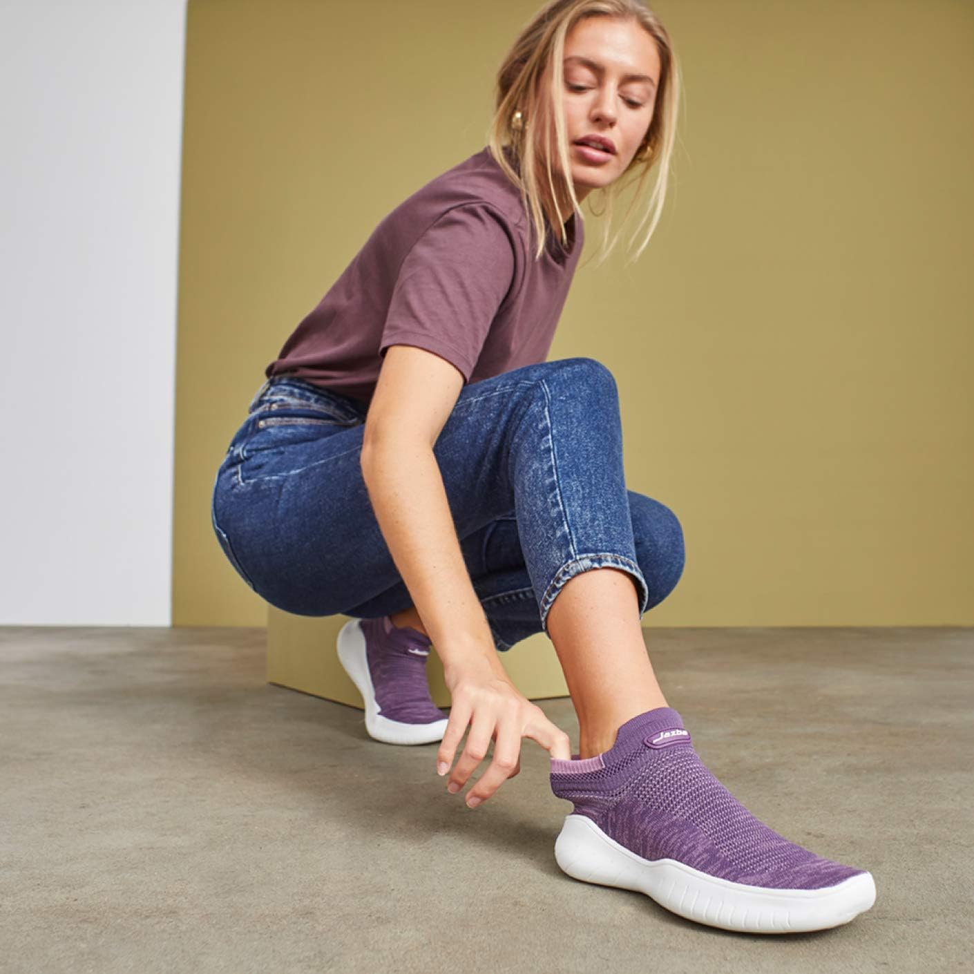 Jazba Sneakers For Men Women Shoes Running Slip On Walking Gym Sock Shoe Non Slip Workout Footwear Knitted Crossfit Casual Breathable Fashion Leisure