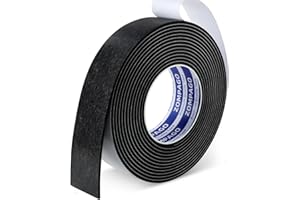 ZOMPAGO Single Side EVA Foam Tape for Hat Sizing - Self-Adhesive Cap Size Reducer Strip with Sweat-Resistant Padding,Adjustable Fit for Baseball Caps/Cowboys Hats (1.6"x16.4FT,Removable Black Sponge)
