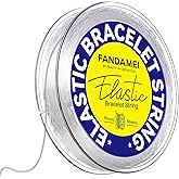 FANDAMEI 0.5mm Elastic Bracelets Strings Cord, Elastic Crystal Stretch Bead Cord for Jewelry Making, Clear Stretchy Elastic String Cord for Beading, Transparent Thread for Bracelet Necklace Making