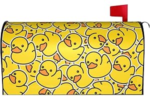 Gbuzozie Cute Rubber Ducky Mailbox Cover Magnetic Yellow Cartoon Ducks Waterproof Mail Wraps Post Letter Box Covers for Outdoor Garden Use 21x18 in
