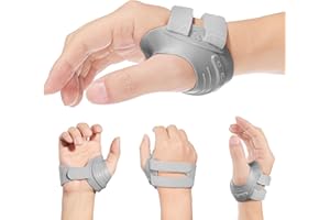 AKSO MEDICOS CMC Thumb Brace - Thumb Splint for CMC Joint Pain Relief and Support, Osteoarthritis, Tendonitis, Arthritis, CMC Joint Thumb Arthritis Brace for Women Men (Right Hand, Medium, Grey)