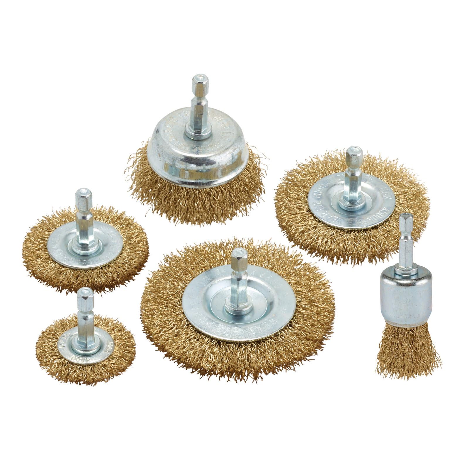 Draper 07436 Brassed Steel Crimped Wire Brush Set (6 Piece)