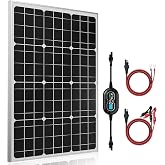SUNER POWER 50W 12V Solar Panel Battery Trickle Charger Maintainer Kits | 10A MPPT Charge Controller, 8-Safety Protections, Charge Level Indicators, 3 Battery Modes, for Boat Car Marine RV Trailer