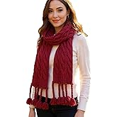 NEOSAN Women's Knit Scarf Winter Neck Warm Long Ribbed Thick Scarves Fashion Tassel Scarfs