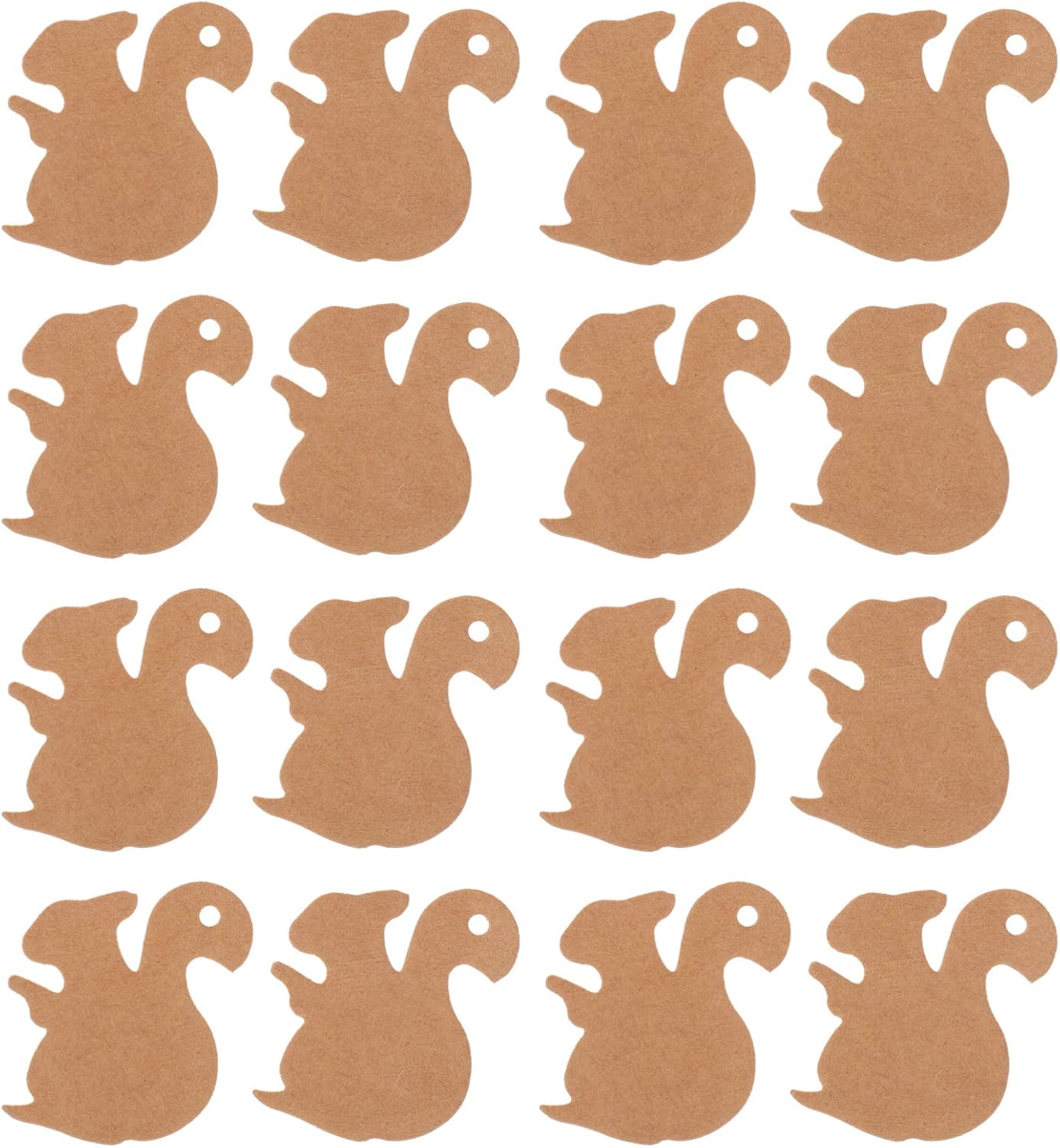 Ornament Hooks - iplusmile Kraft Paper Hanging Tag Kraft Paper Gift Tags Hanging Label Little Squirrel Tag for DIY Decoration Name Card Label Package, 100pcs