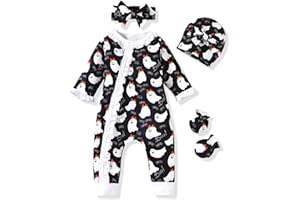 Aalizzwell Baby Girls Romper Outfit Fall Winter Clothes with Accessories