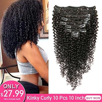 Brazilian Virgin Hair 3c 4a Kinkys Curly Clip In Human Hair