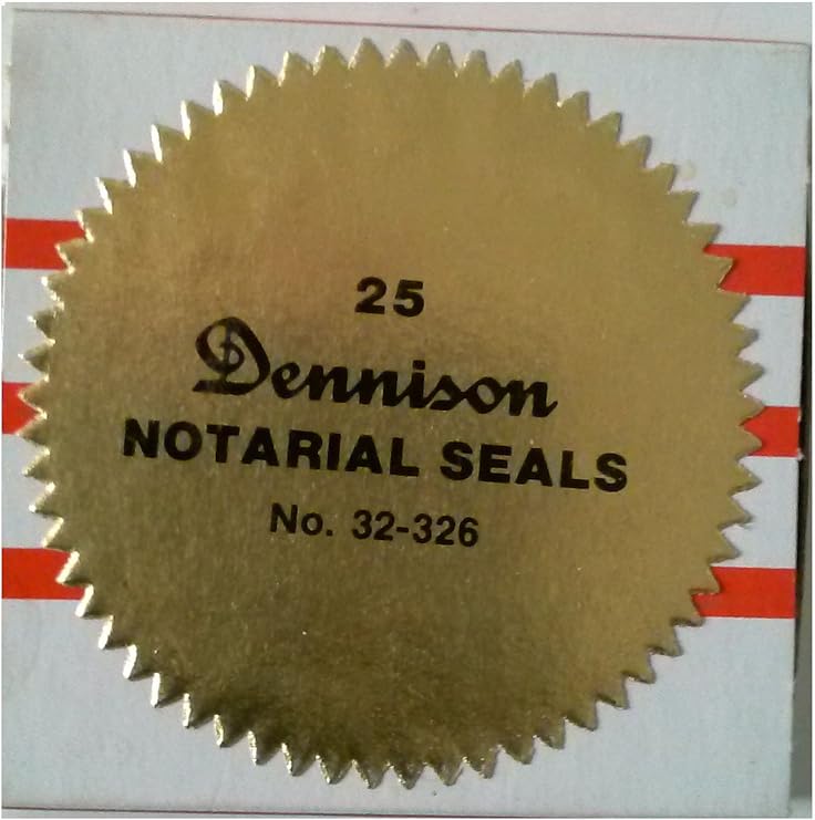 Dennison, Notarial Seals, 32326, Gold, Sawtooth Edge, 2 1/