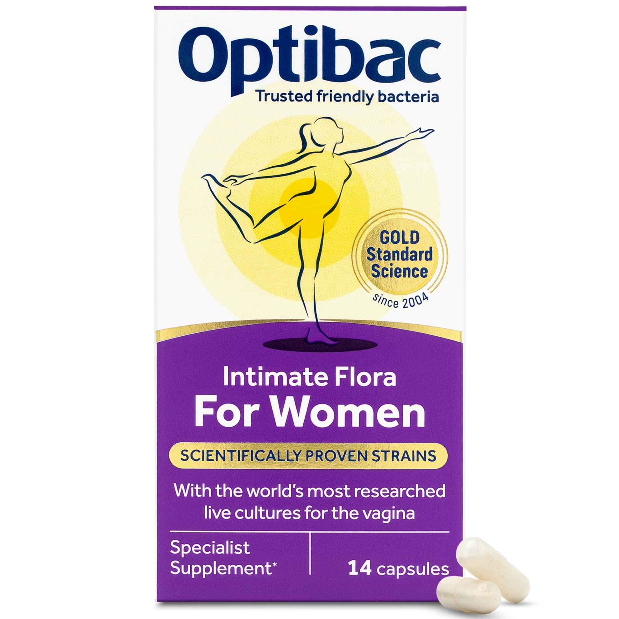 Optibac Probiotics for Women - Vaginal Probiotics - Most Researched Strains for Intimate Flora - Lactobacillus Reuteri RC-14 & Lactobacillus Rhamnosus GR-1-14 Vegan Capsules