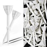 FINGER TEN Golf Tees Plastic 3 1/4 Inch 12/24/60 Pack | Unbreakable, Durable, Stable, 4 Colors Available