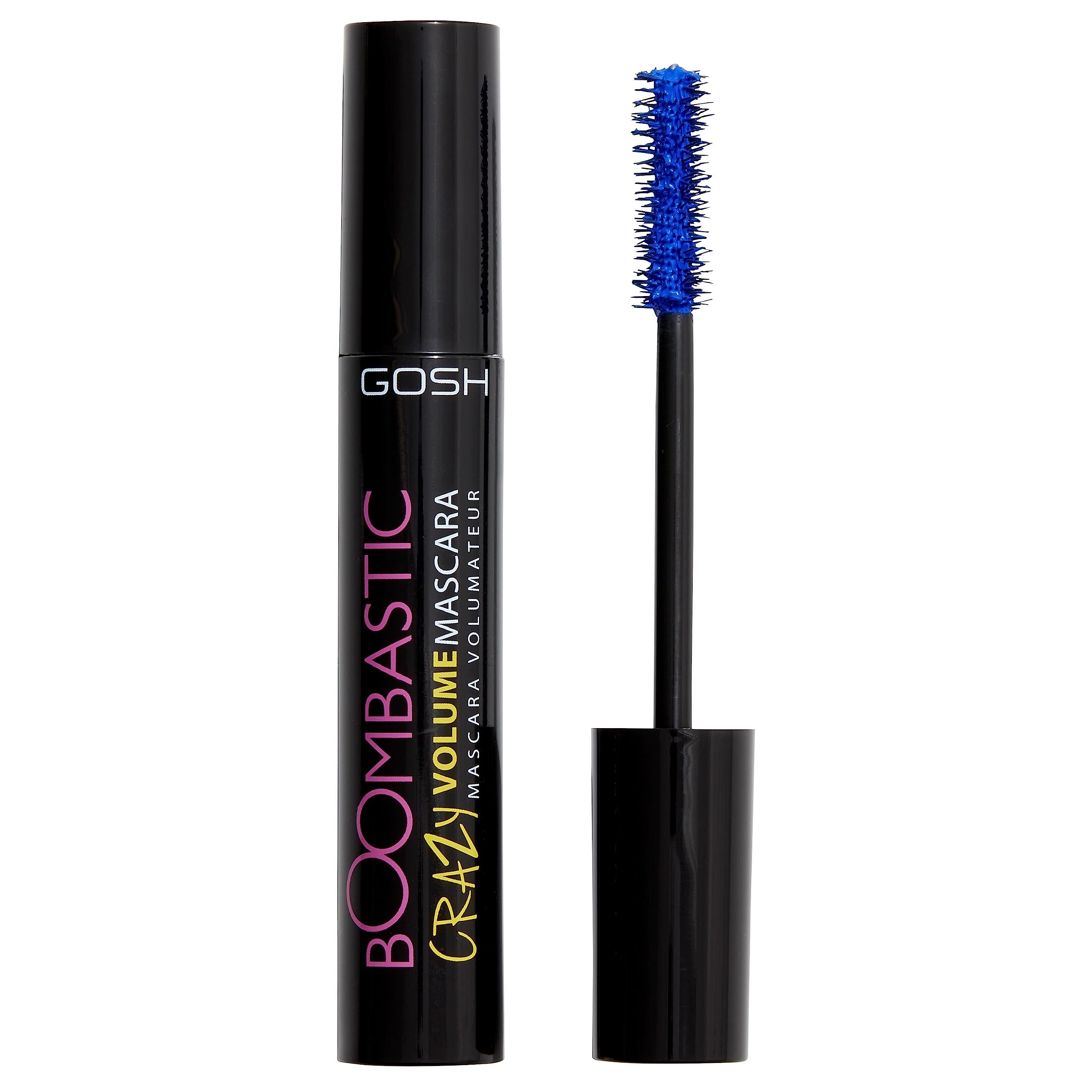 GOSH Boombastic Crazy Mascara for extreme volume and long lashes I Volume mascara with precise brush head I Lashes without clumps I Long-lasting, skin-friendly, vegan & fragrance-free I 02 Crazy Blue