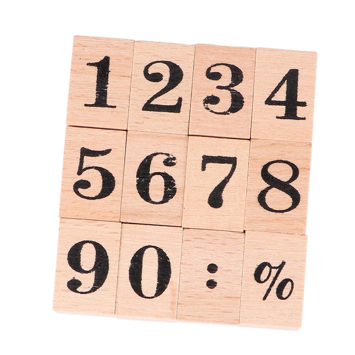 Milisten Wooden Seal Stamps Set for DIY Crafts Vintage Number Stamps for Scrapbooking and Card Making Perfect for Journals and Mini Crafts