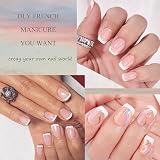 EONFAVE French False Nails 240Pcs Short Square French Tip Full Cover Kit view 4