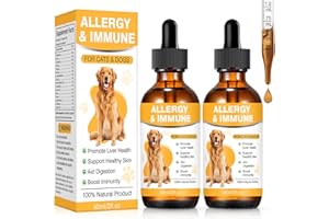 TTLXRI Allergy Relief Drops for Dogs and Cats,Soothe Itchy Skin and Support Immune Gut Health,Stop Scratching from Seasonal Allergies Hot Spots Dander Control