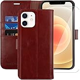 MONASAY Wallet Case Compatible for iPhone 11, 6.1-inch, [Glass Screen Protector Included] [RFID Blocking] Flip Folio Leather Cell Phone Cover with Credit Card Holder, Burgundy