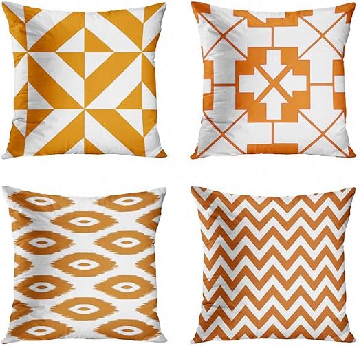 Amazon Com Artsocket Set Of 4 Throw Pillow Covers Abstract Burnt