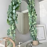 CQURE 8Pcs Eucalyptus Garland 8 Ft Each Total 64 Ft 768 Leaves view 7