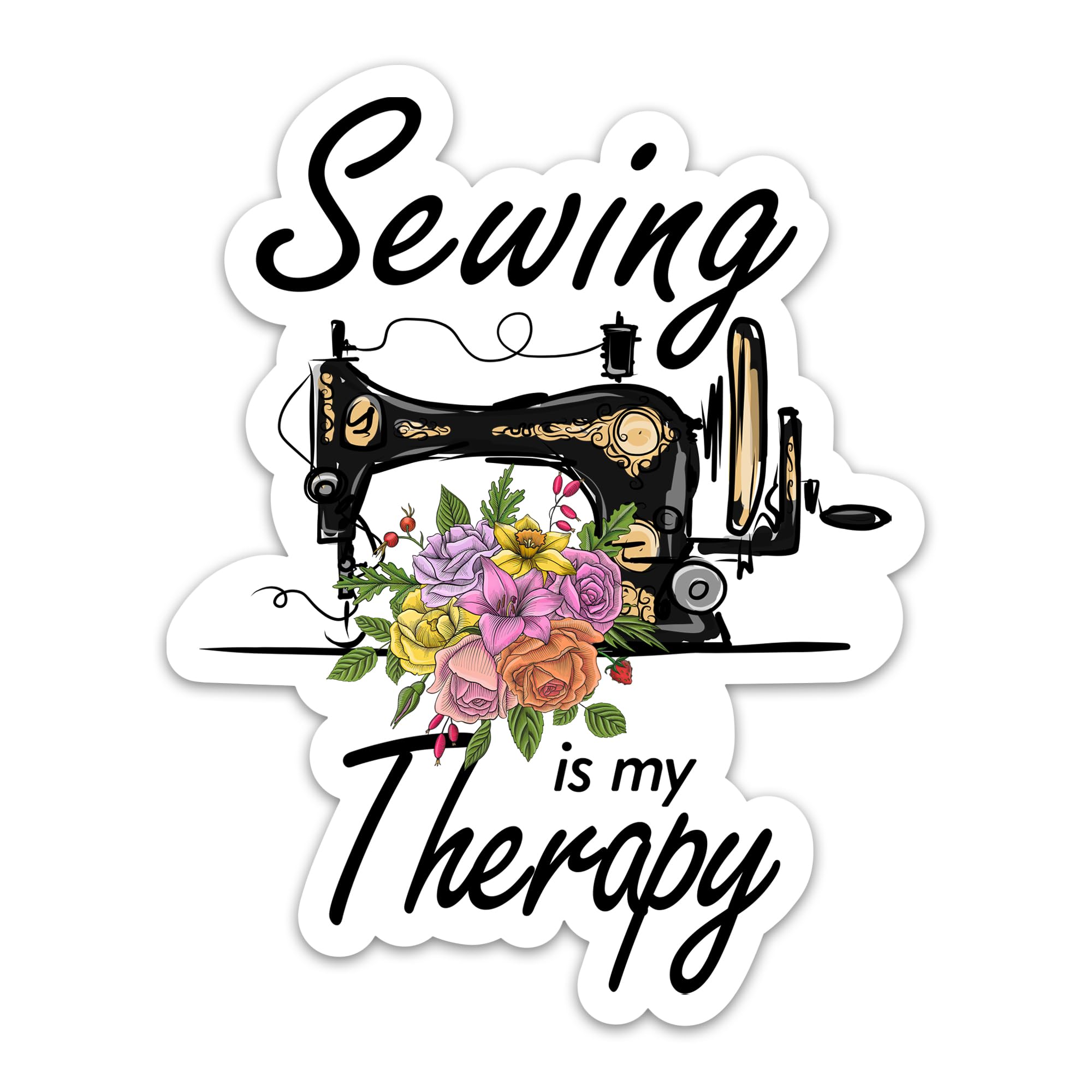 Photo 1 of (3PCs) Sewing is My Therapy Sticker, Sewist Crafting Handmade Sticker, Stitching Tailoring Waterproof Vinyl Stickers for Laptop Tumbler Notebook, Quilting Gifts Decals for Woman Girls 3 Inches