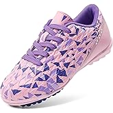 DREAM PAIRS Boys Girls Turf Indoor Soccer Shoes Lace Up Cleats for Little/Big Kid