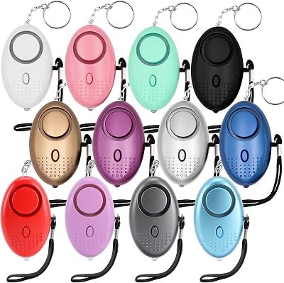 KOSIN 12 Pack 140DB Personal Alarm Siren with LED Lights for Women Men Kids