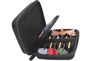 Hard Shell Dart Case, Black EVA Hard Case Compatible with 6 Darts and Accessories, Impact & Water Resistant Dart Holder, for 