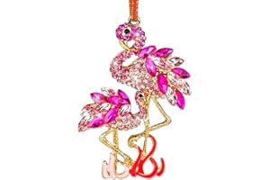 HEYINSHEN Flamingo Christmas Ornament Rose Red Flamingo Ornament for Christmas Tree Decoration Metal Flamingo Hanging Ornaments for Xmas Tree Birthday Party Decor Gifts for Girls Woman Flamingo Lovers
