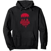Stranger Things Group Shot Bike Ride Upside Down Silhouette Pullover Hoodie