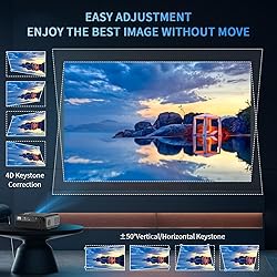 4K Smart Daylight Projector 5G WiFi Bluetooth,1000