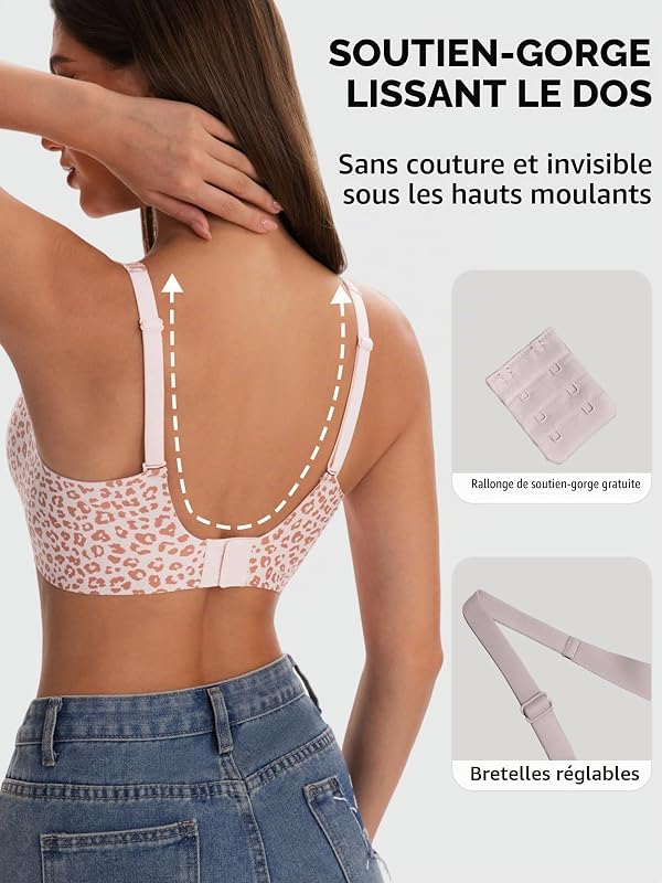 Vishawte Soutien Gorge sans Armature Brassiere Plongeant Femme Jelly Bra — photo 3 sur 6