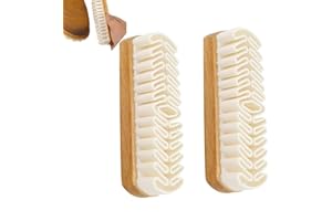 GENERIC Suede Shoe Brush and Eraser, 2PCS Soft Rubber Bristle Shoe Brush, Suede Shoes Cleaner with Wooden Handle, Stain Eraser Suede Cleaning Brush for Shoes, Bags, Jacket, Purse, Sofa